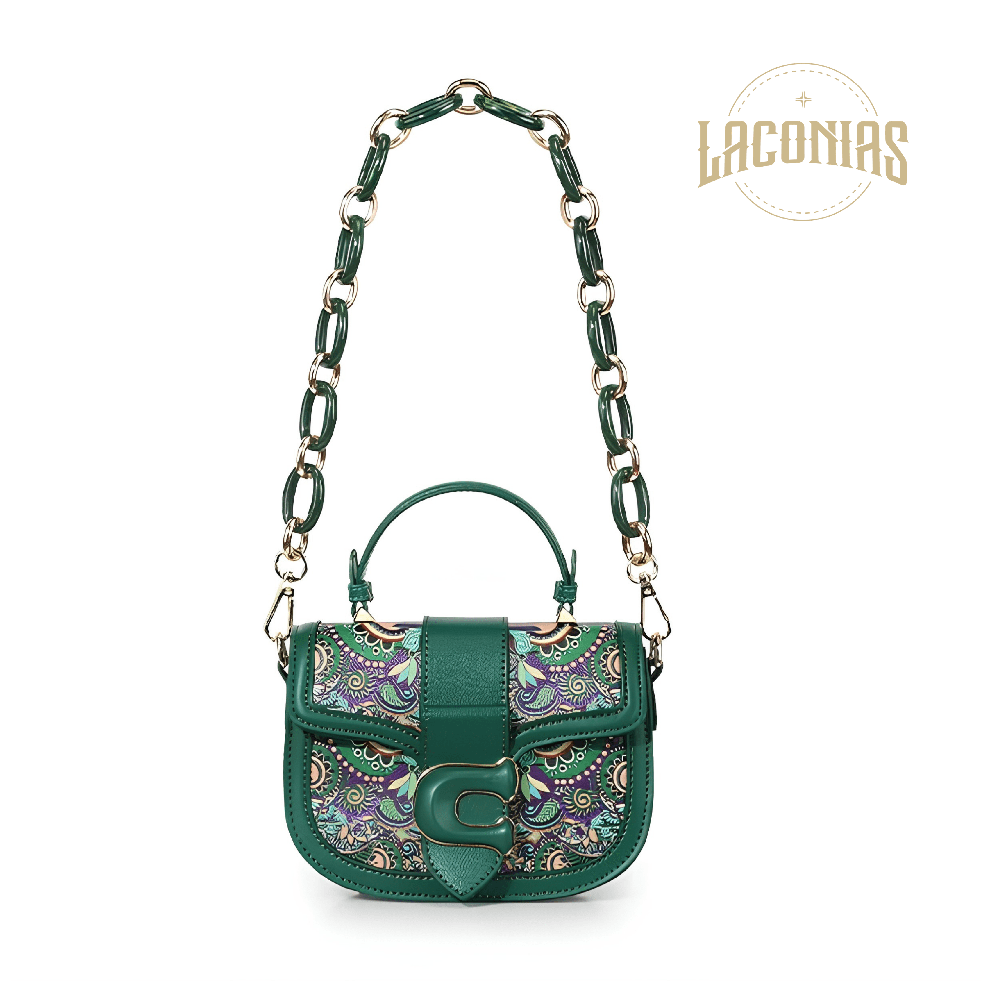 Genuine leather chain one-shoulder cross-body bag