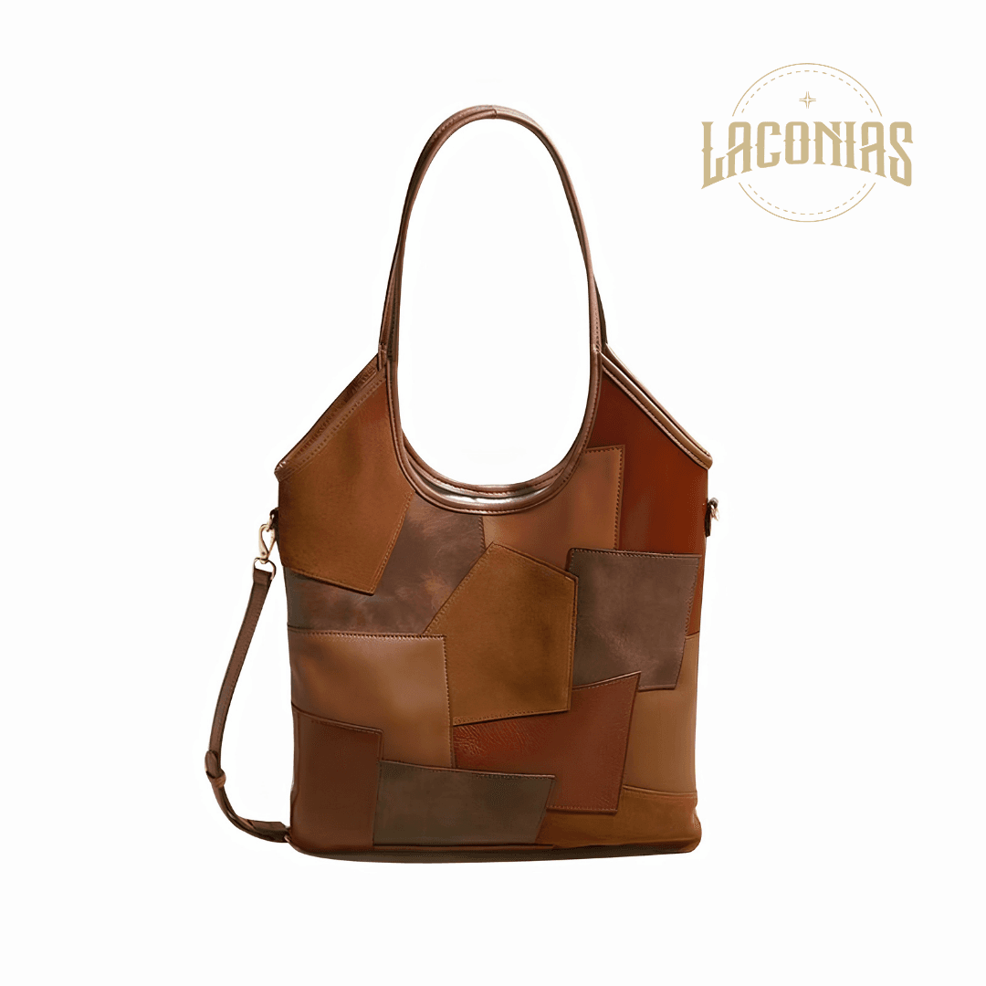 Stitching retro large-capacity armpit bag