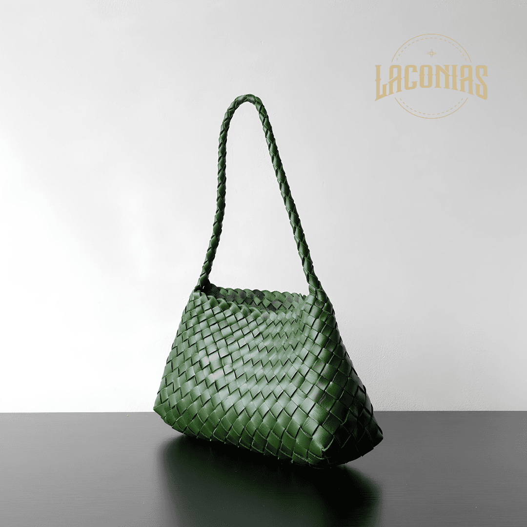 Sheepskin woven bag, armpit bag view 2