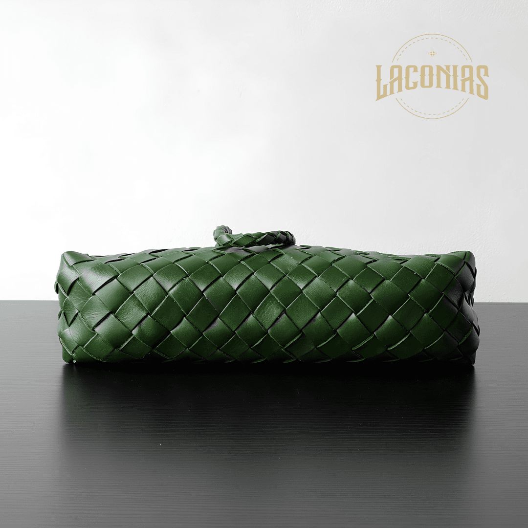 Sheepskin woven bag, armpit bag view 3