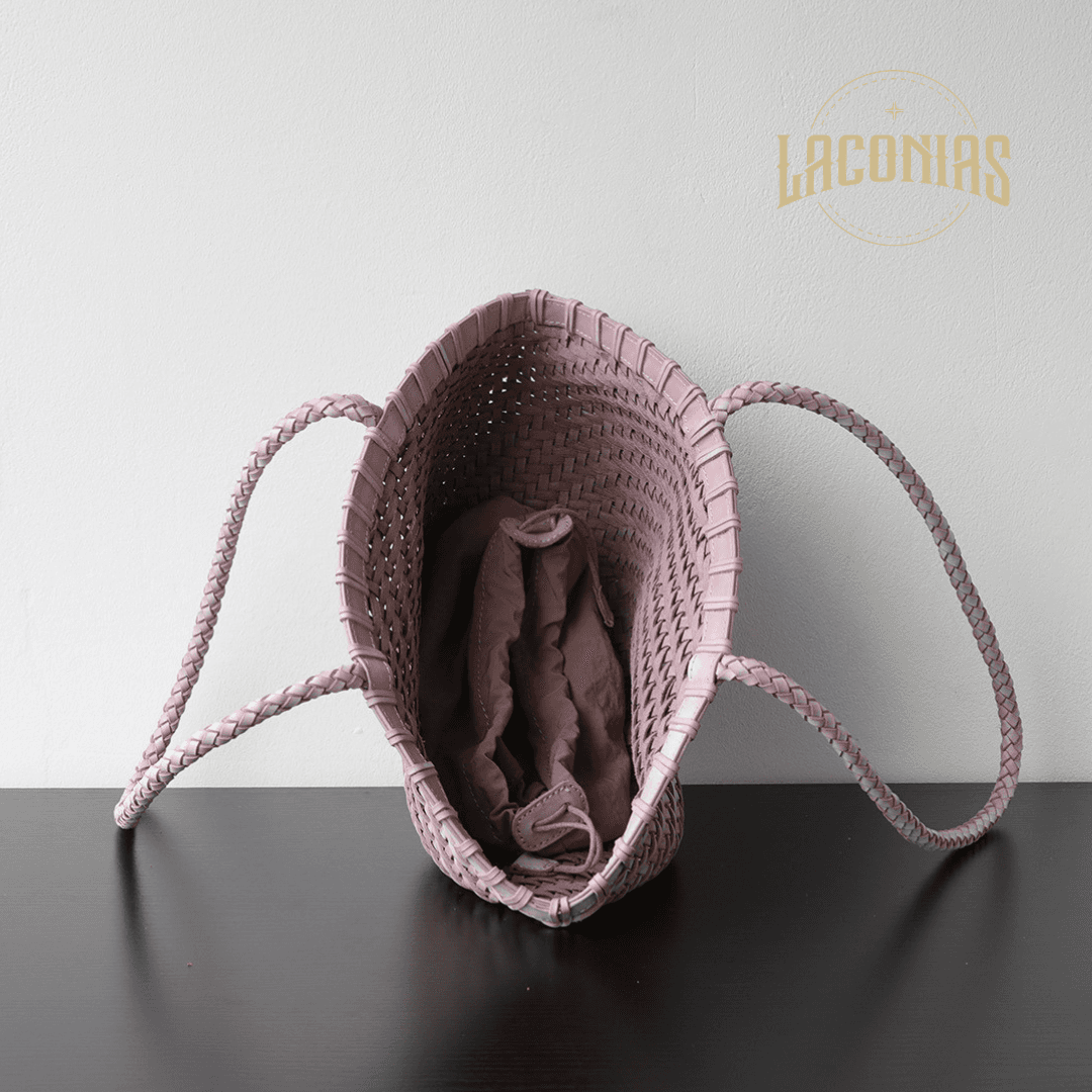 Hand-woven fog wax plant tanned cowhide bag view 4