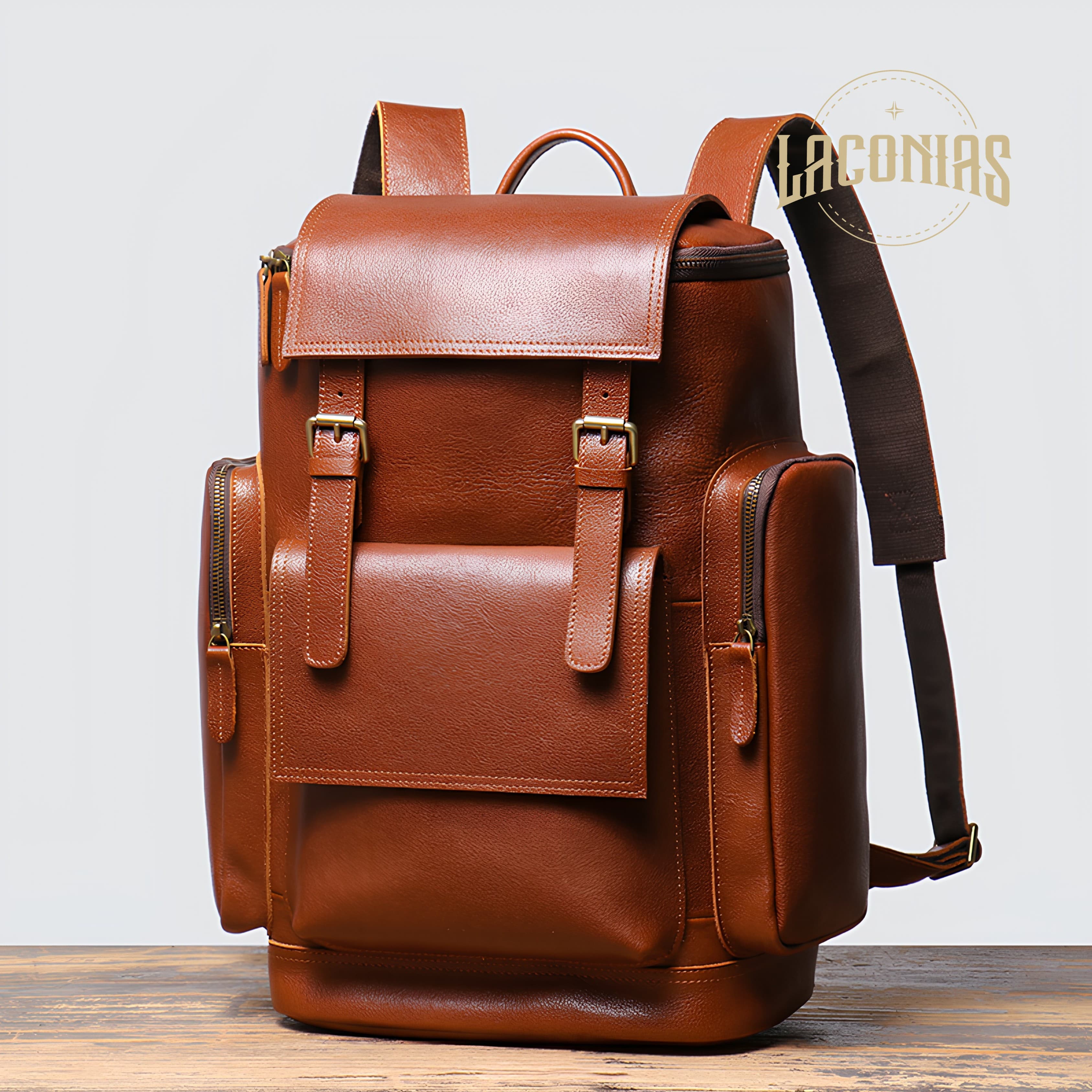 Retro large-capacity travel backpack computer bag — showcase 5