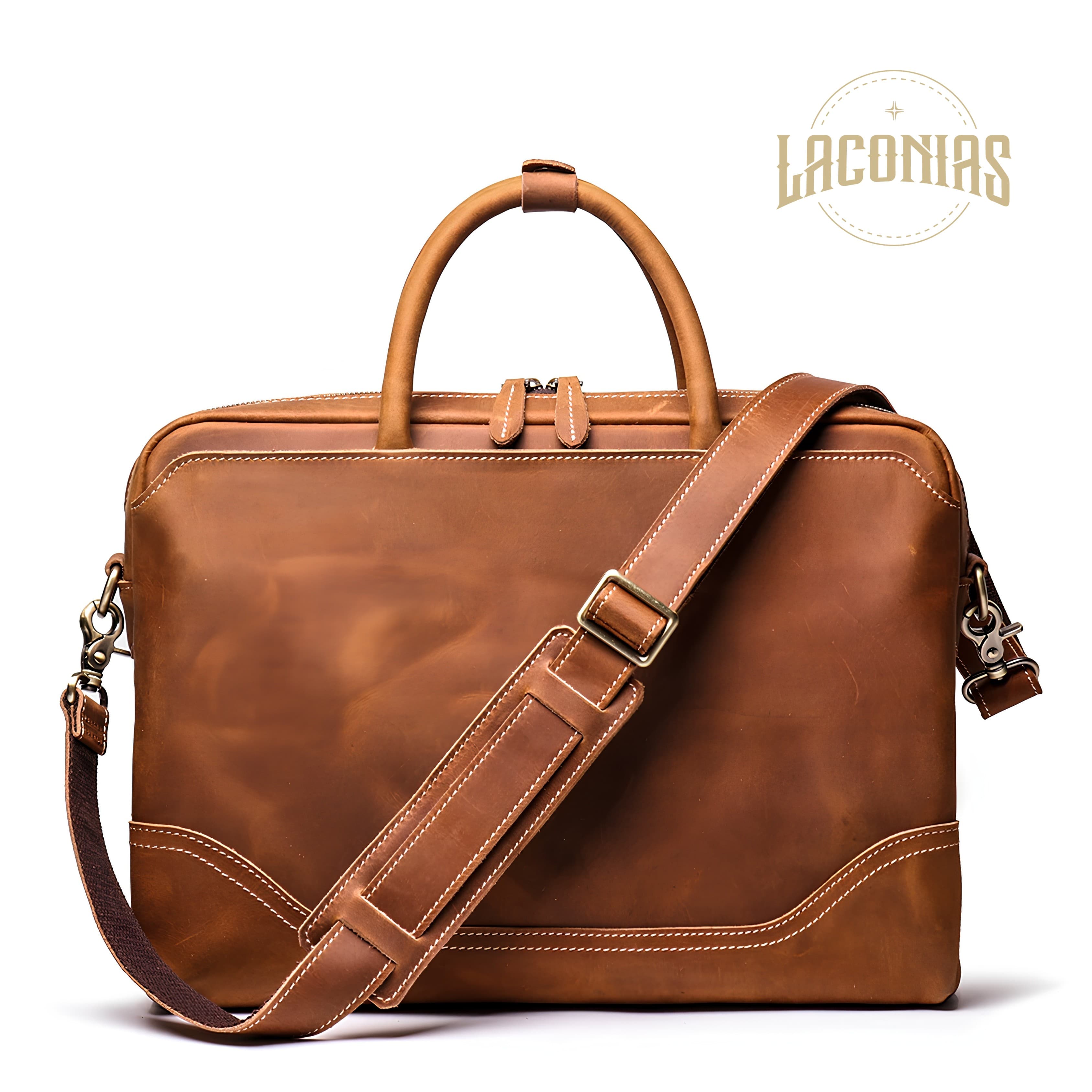 Men's cowhide one-shoulder cross-body bag view 1