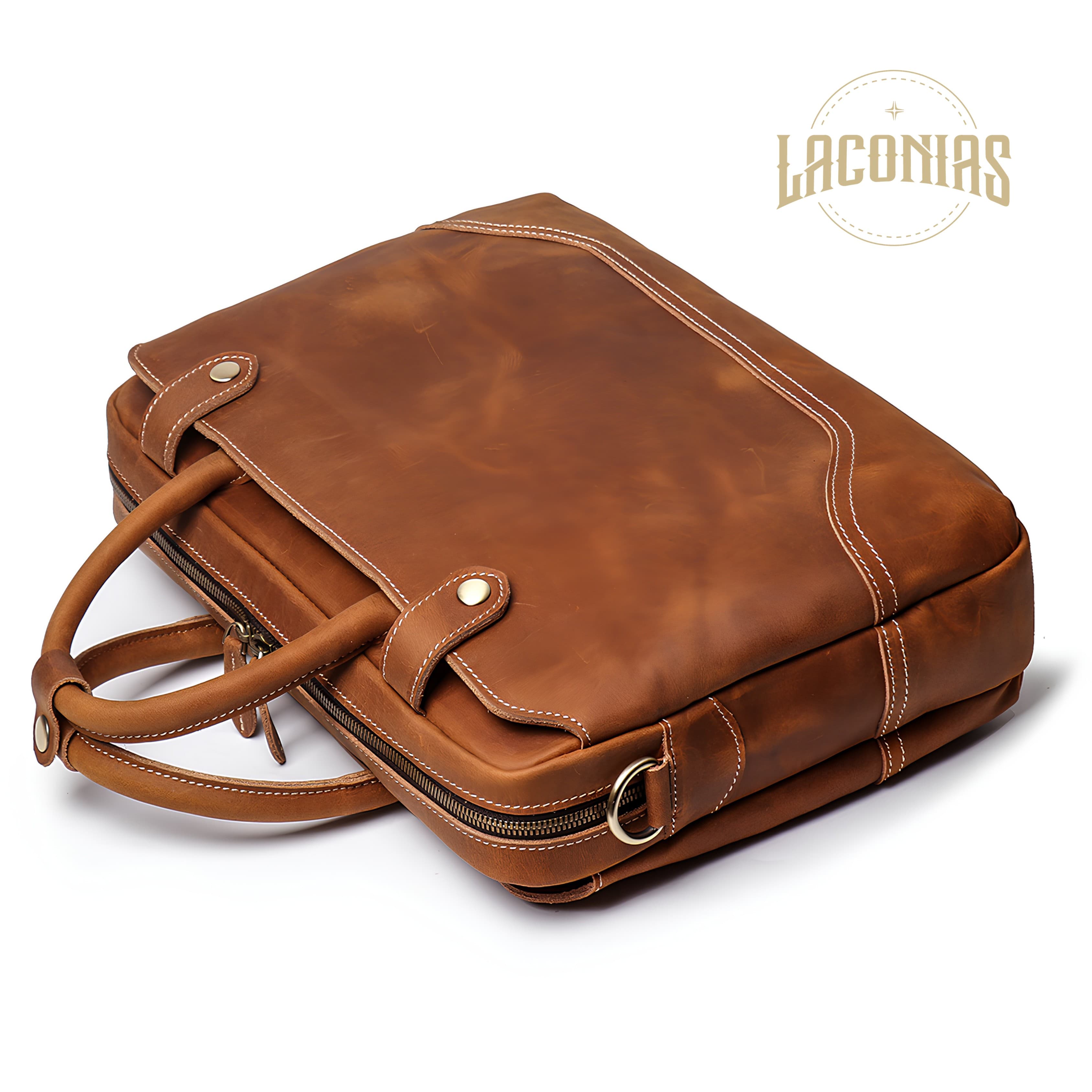 Men's cowhide one-shoulder cross-body bag view 3