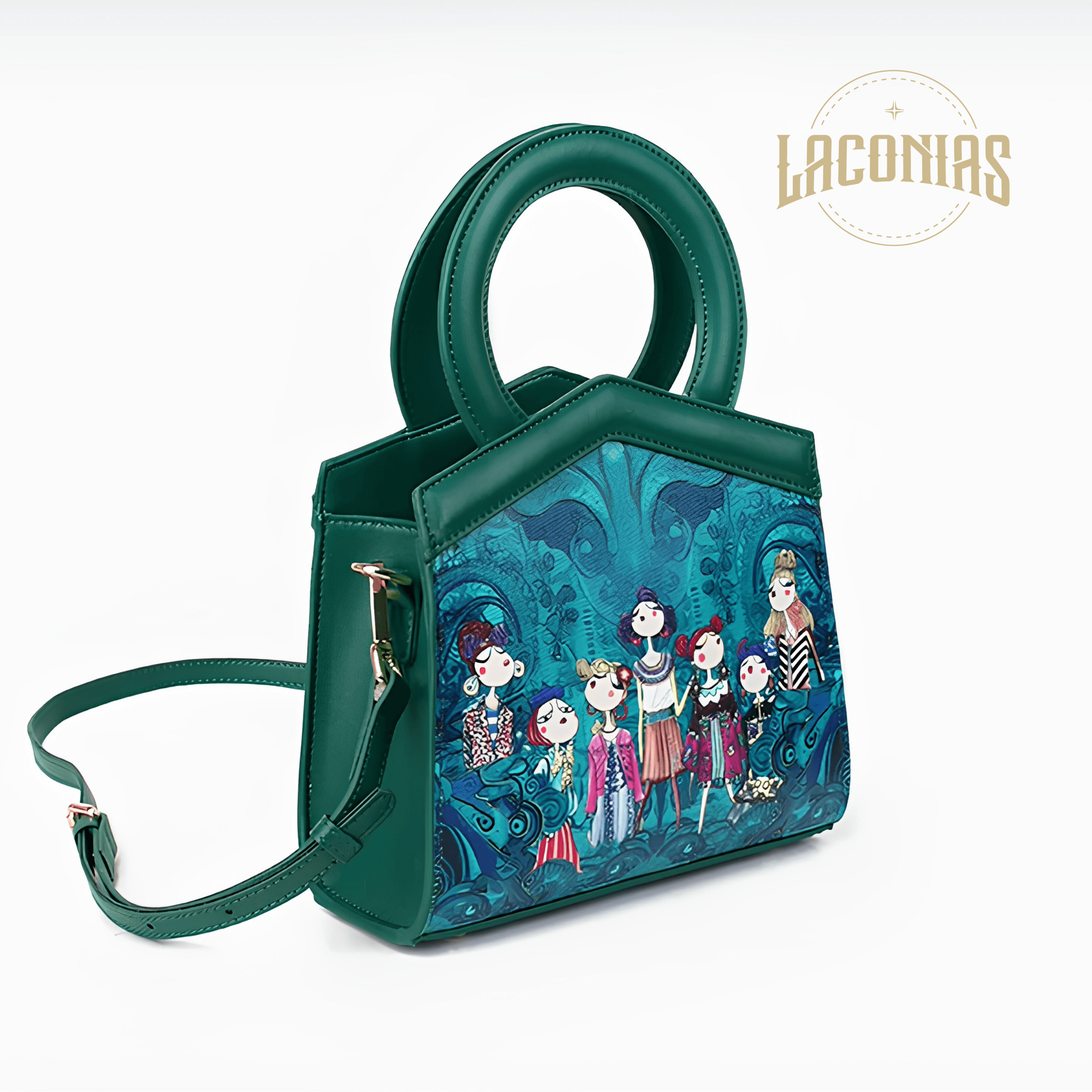 Cowhide printed handbag view 2