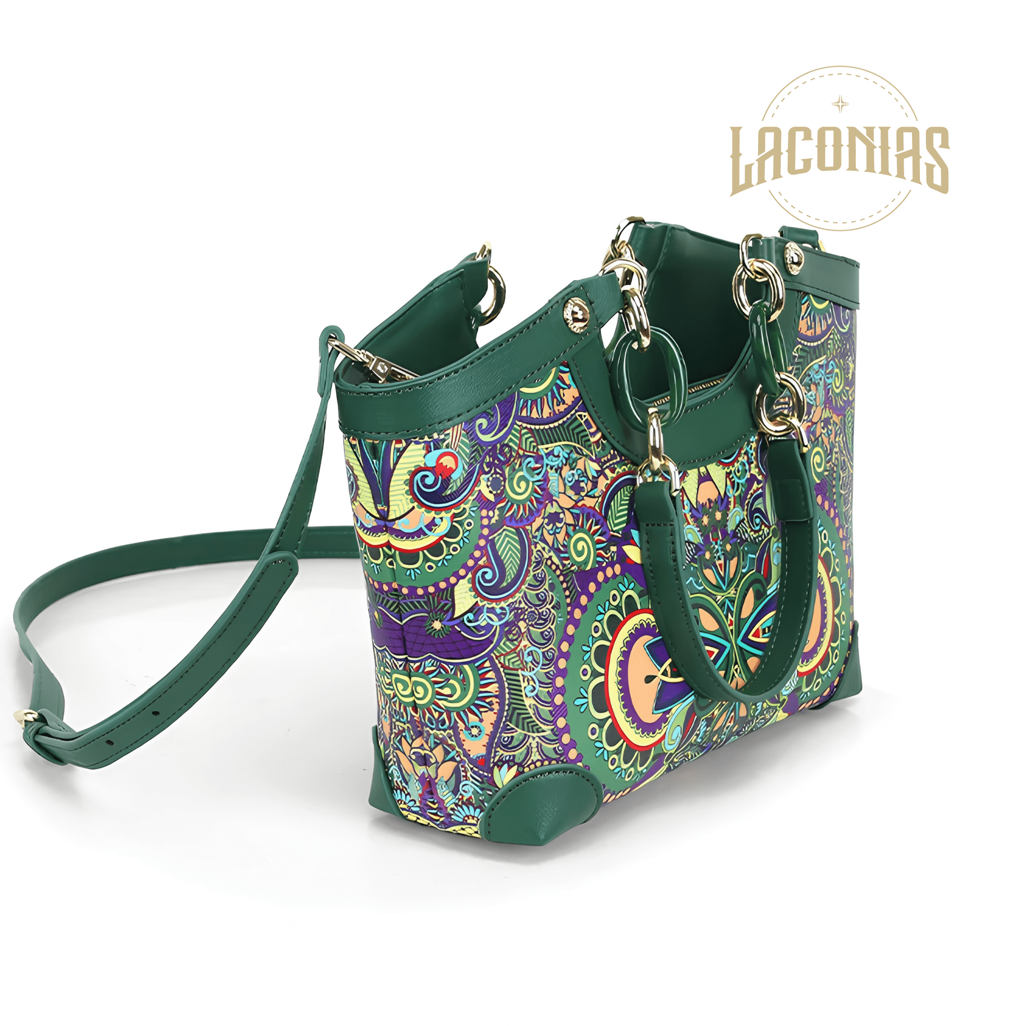 Cowhide printed one-shoulder cross-body bag — showcase 1