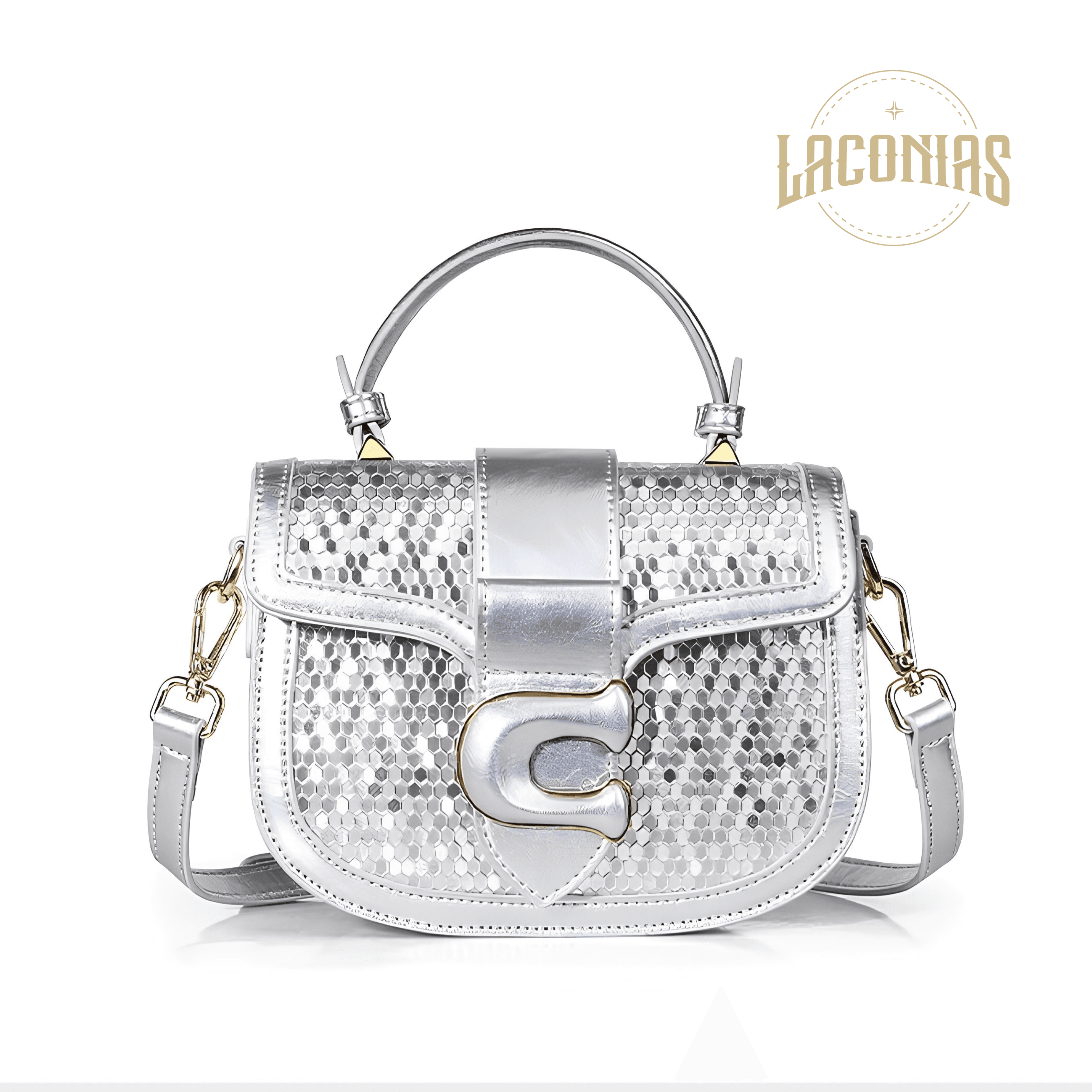 Genuine leather honeycomb one-shoulder cross-body bag