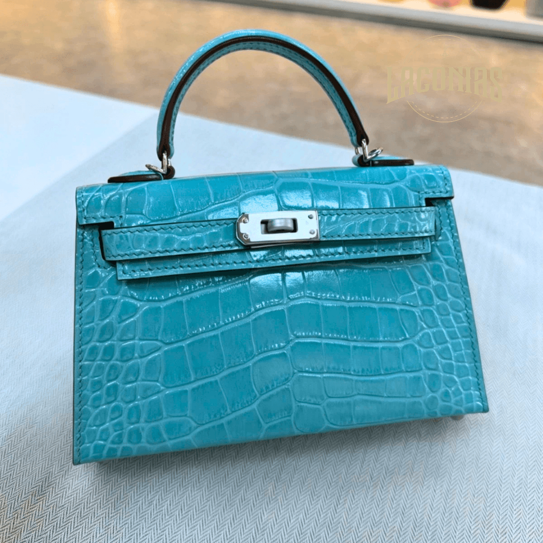 Hand-sewn mini cross-body bag with wax thread — showcase 1