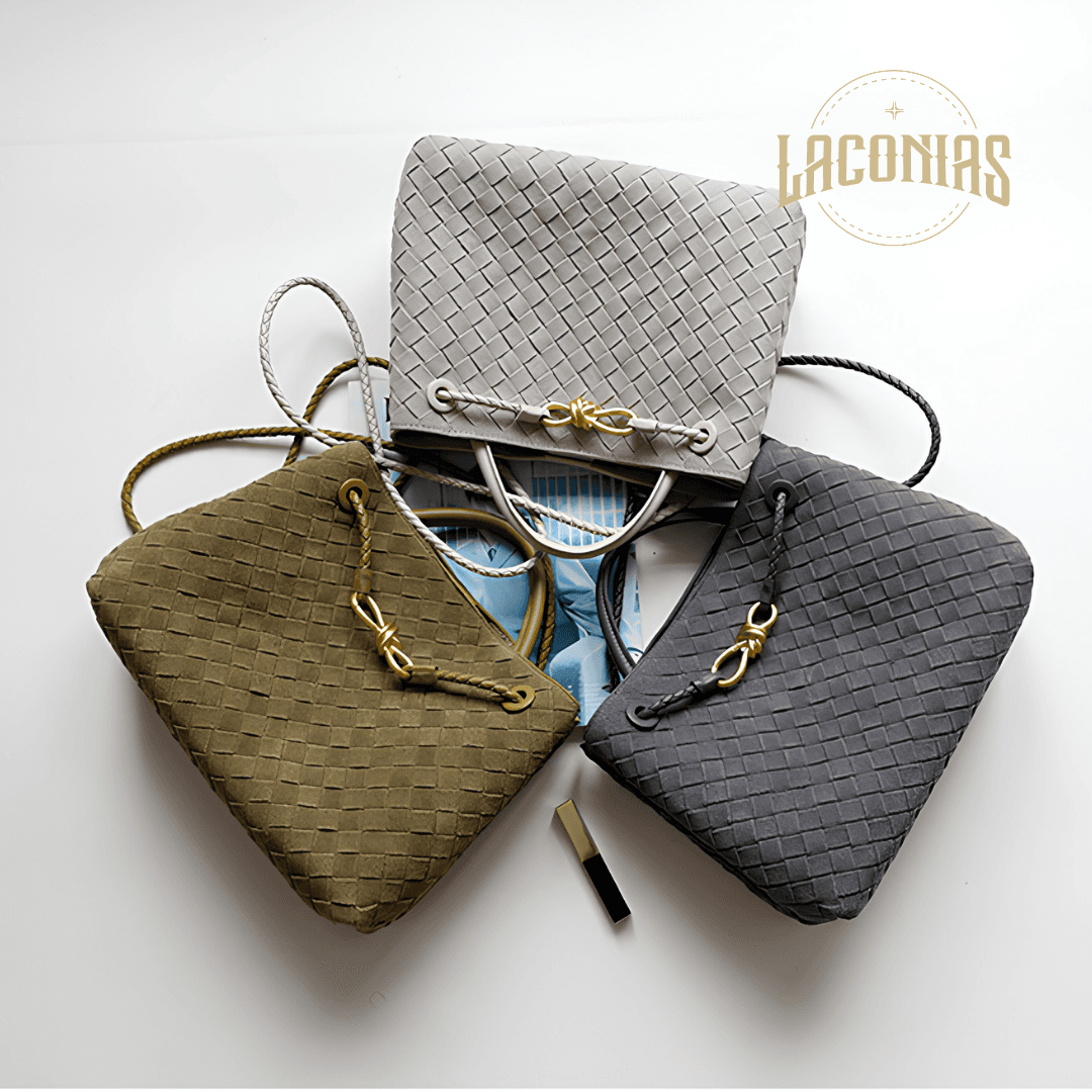 Brushed cowhide woven handbag — showcase 3