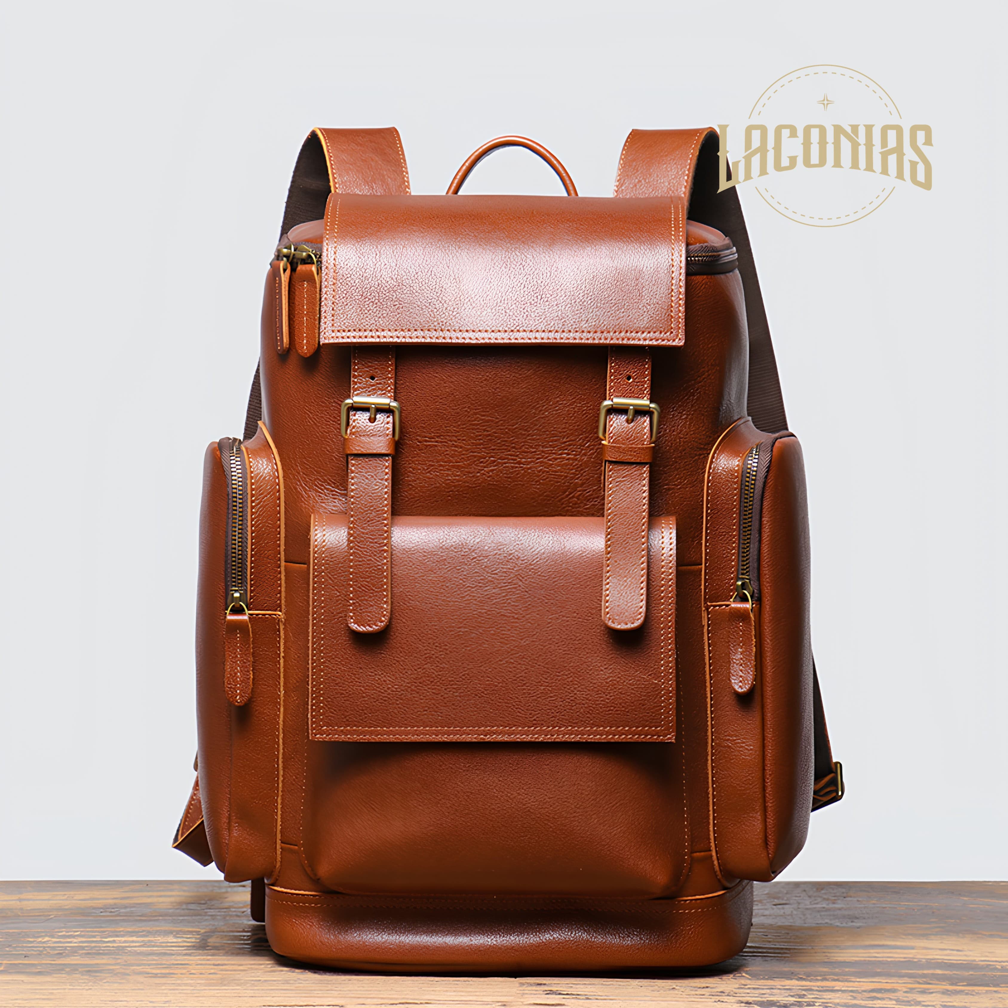 Retro large-capacity travel backpack computer bag — showcase 1