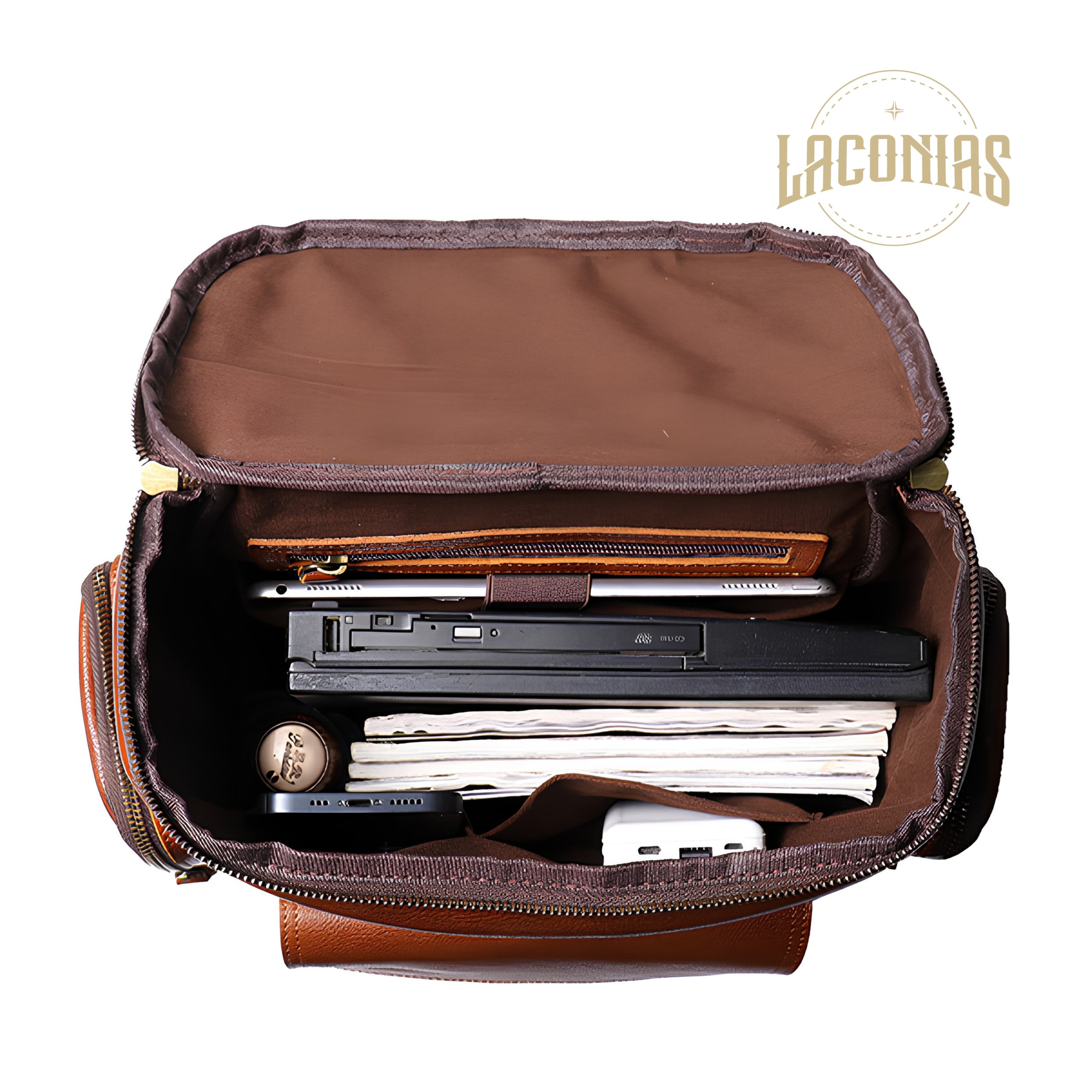 Retro large-capacity travel backpack computer bag — showcase 2