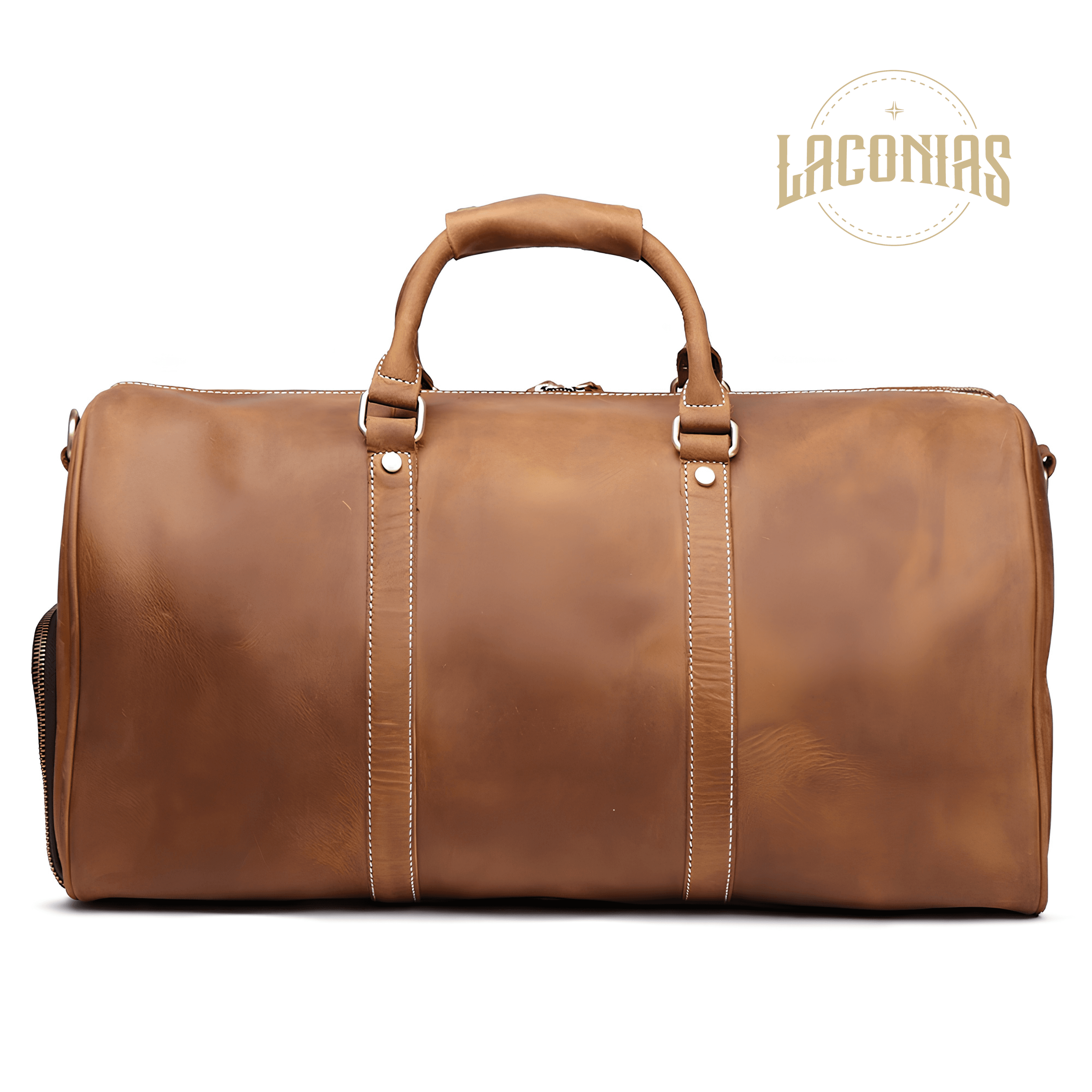 Men's genuine leather travel bag view 2