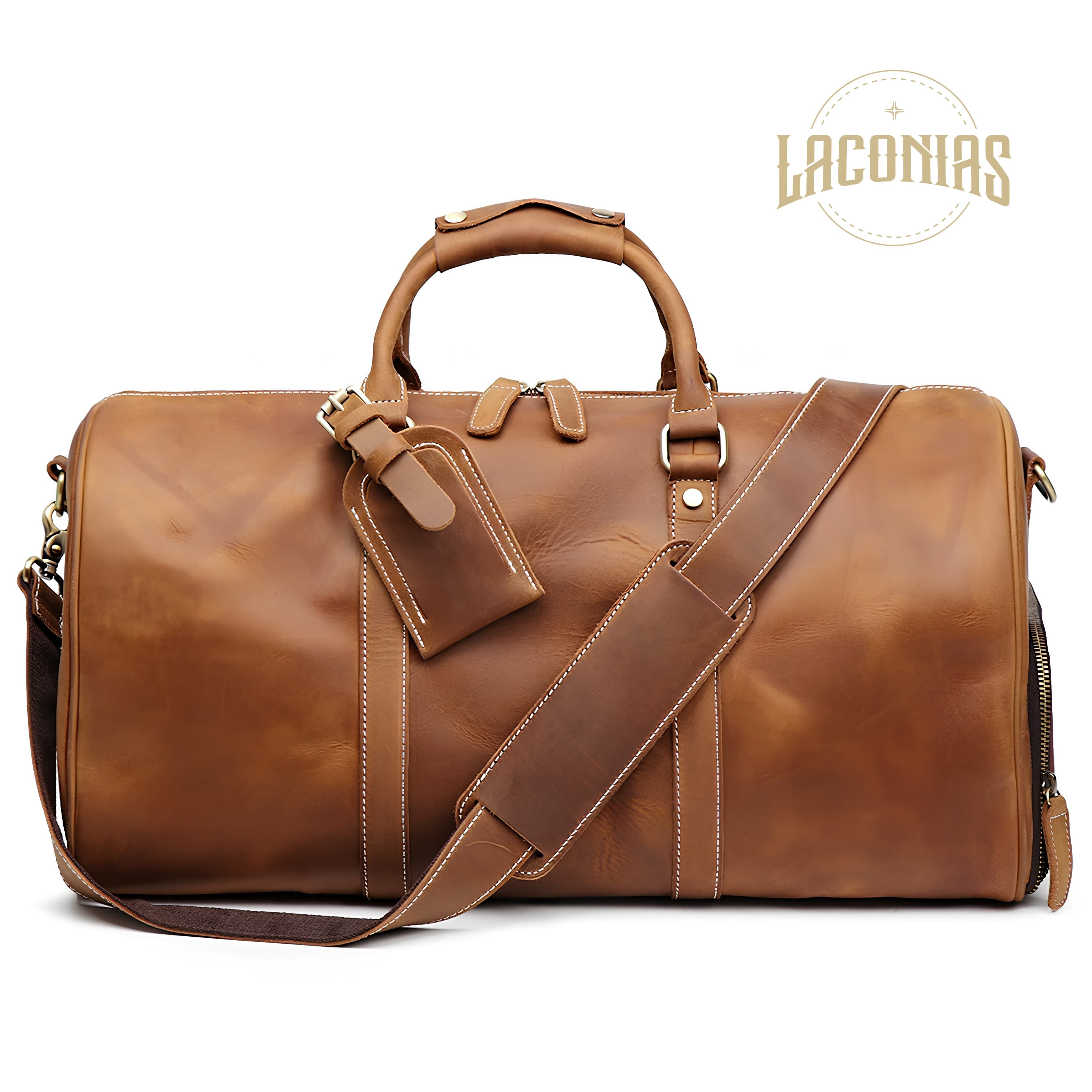 Men's genuine leather travel bag — showcase 1