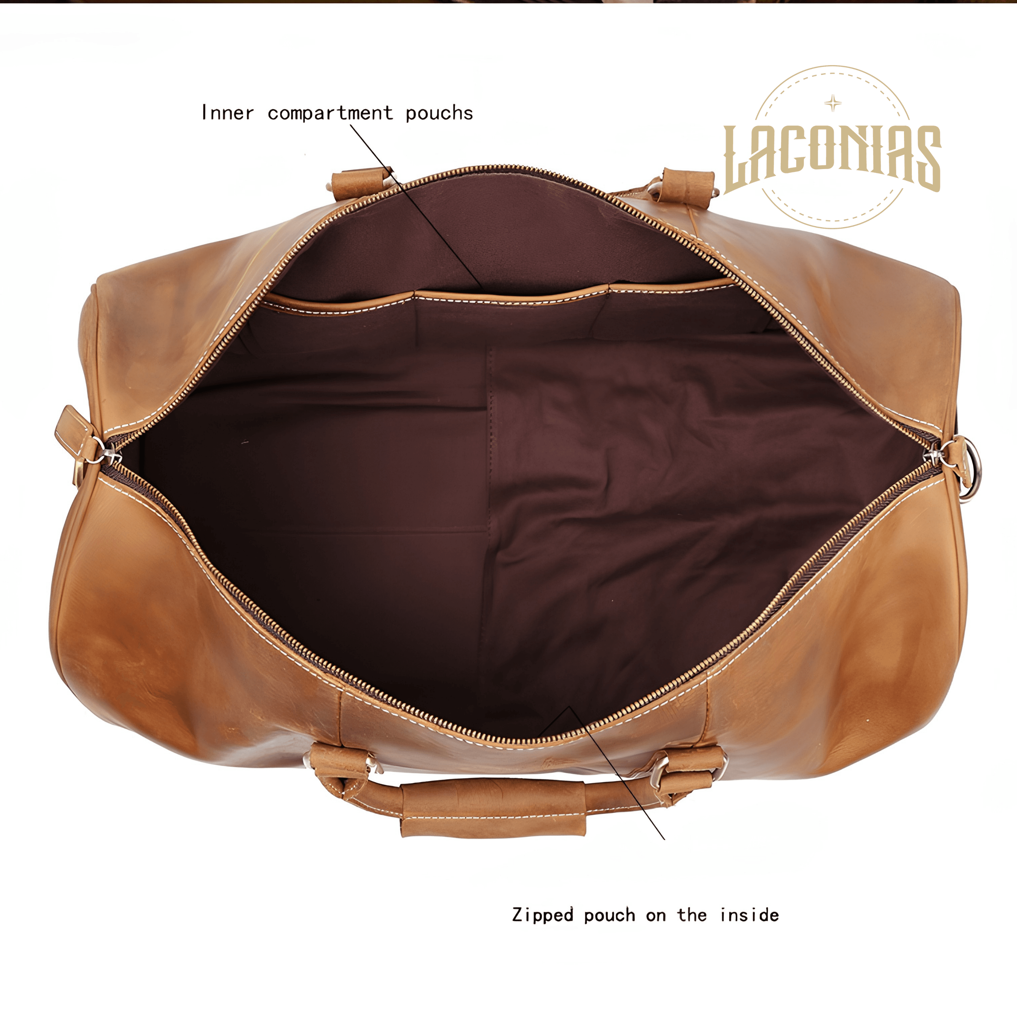 Men's genuine leather travel bag — showcase 2