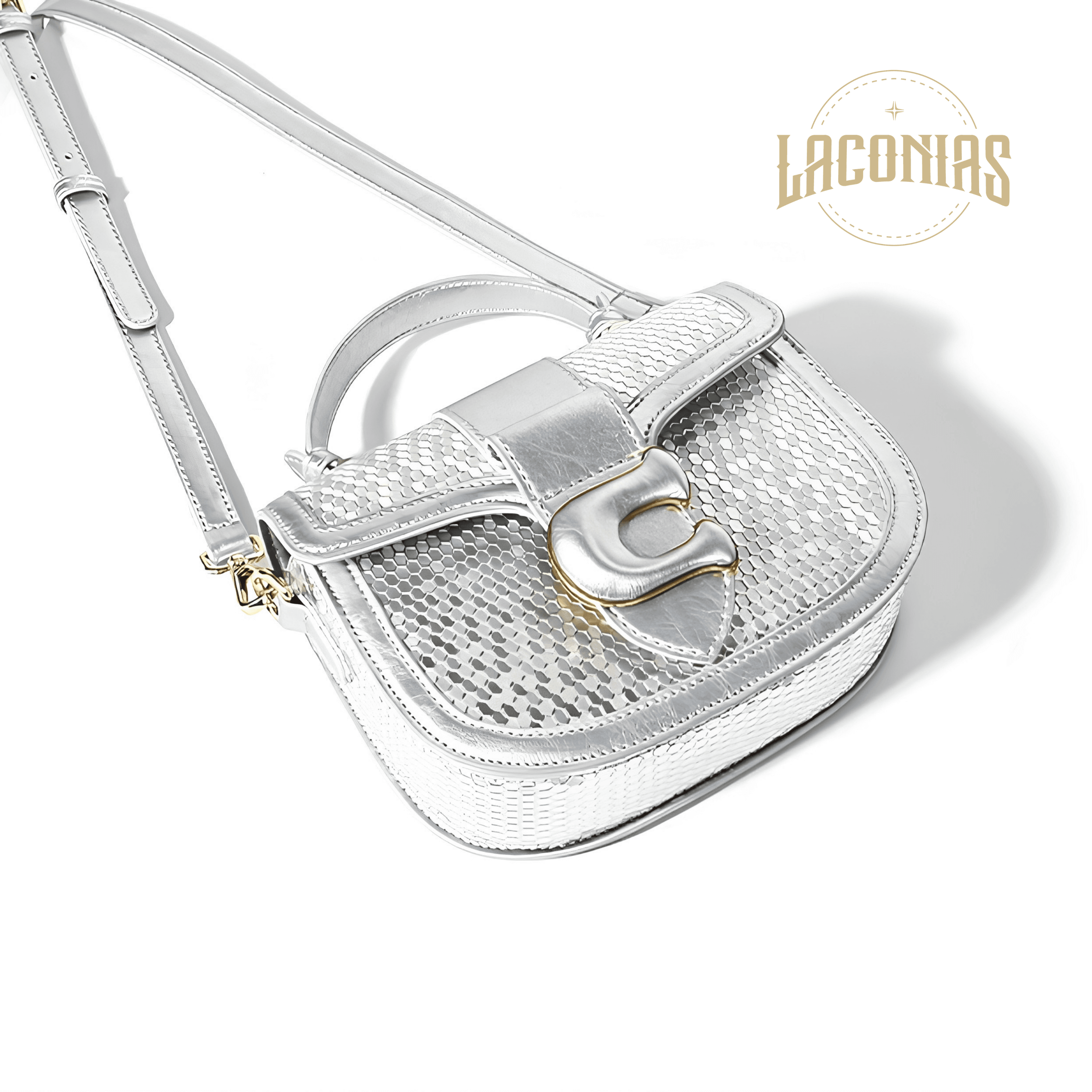 Genuine leather honeycomb one-shoulder cross-body bag — showcase 7