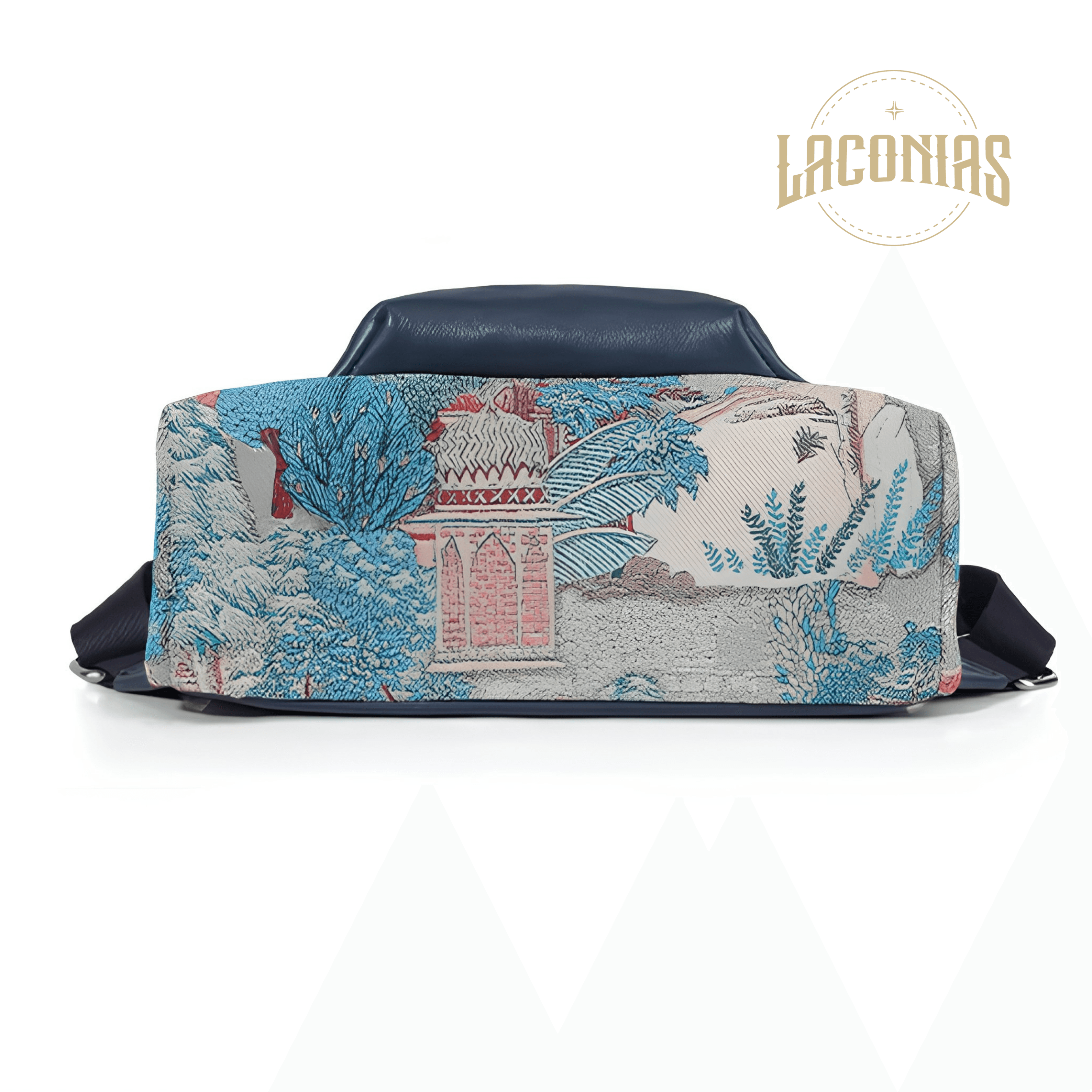Genuine leather embroidered backpack — showcase 3
