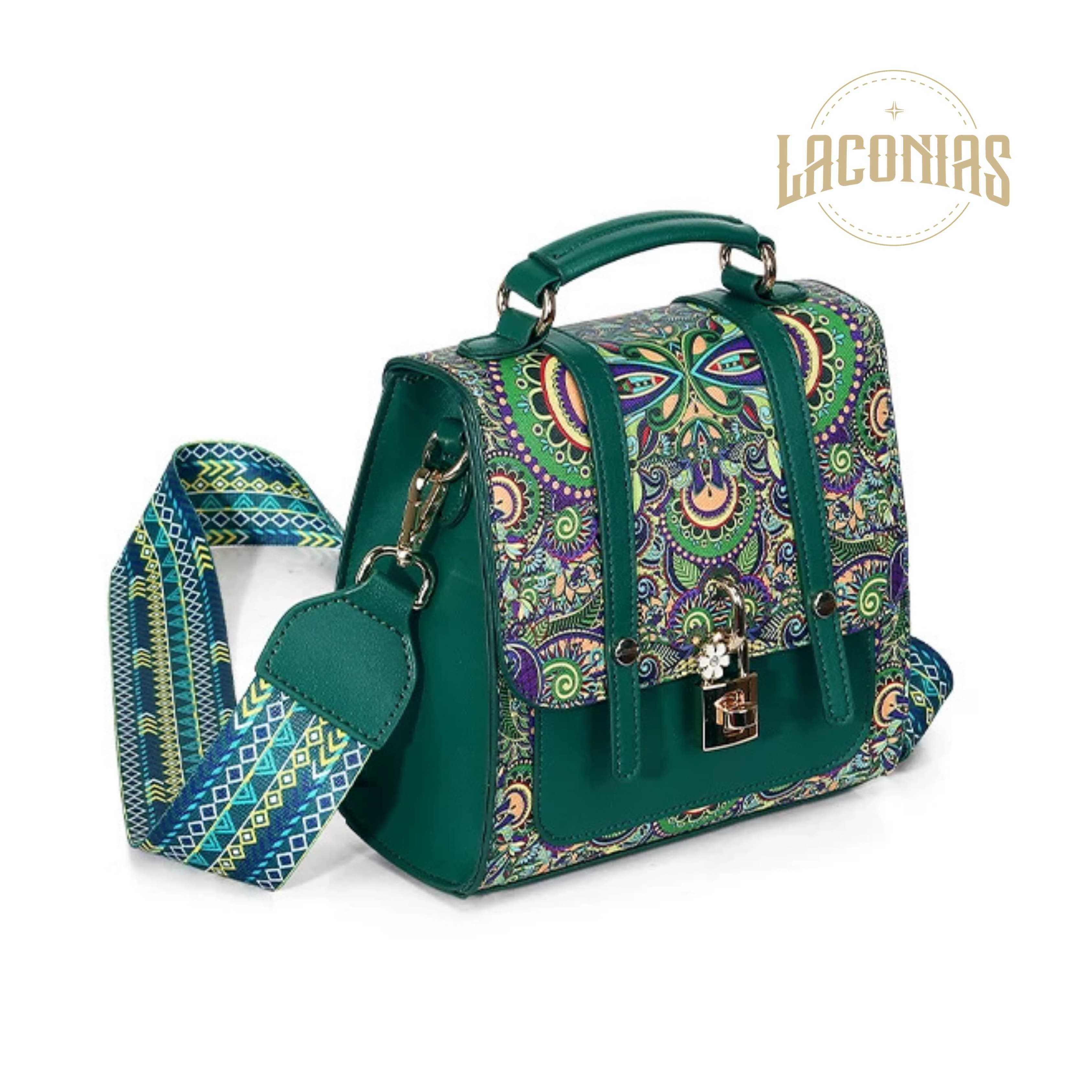 Cowhide printed backpack